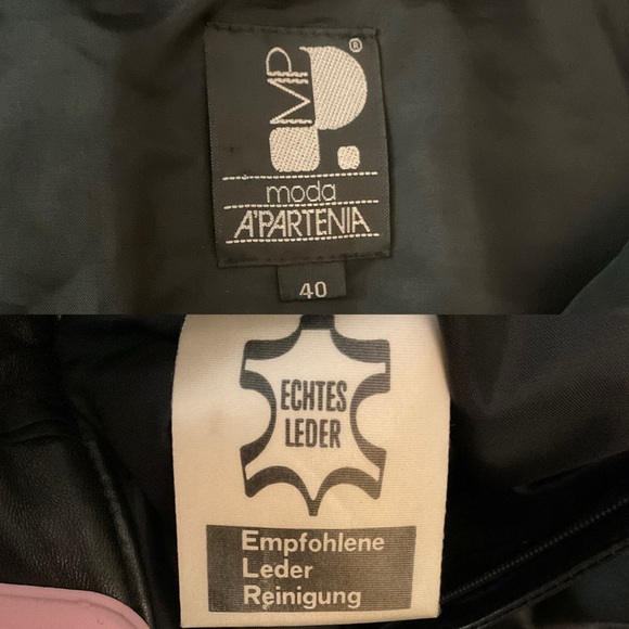 MODA A'PARTENIA VINTAGE BLACK LEATHER MIDI SKIRT.size 40 EU - Picture 14 of 15